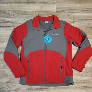 Columbia‎ Interchange Fleece Softshell Jacket Omni-Shield Red Gray Mens Medium